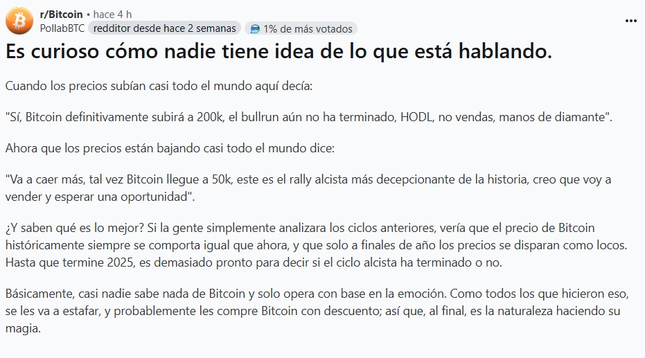 User highlights the double standards of some bitcoiners