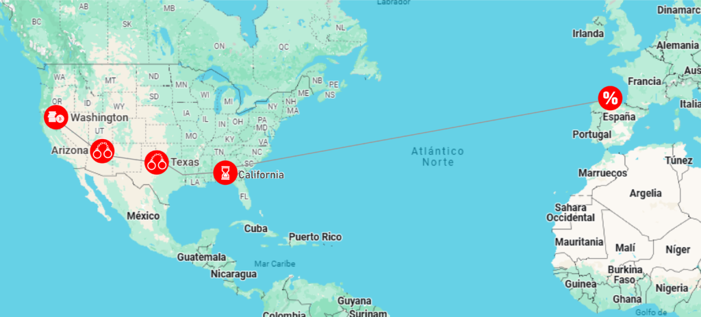 Map that shows the places where laws related to Bitcoin's confiscation have been approved.