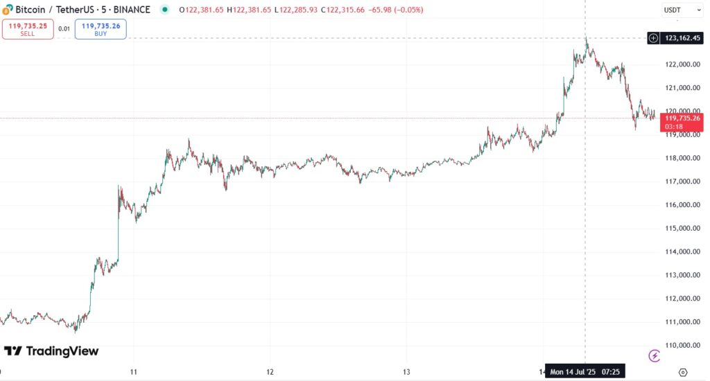 Bitcoin price chart.