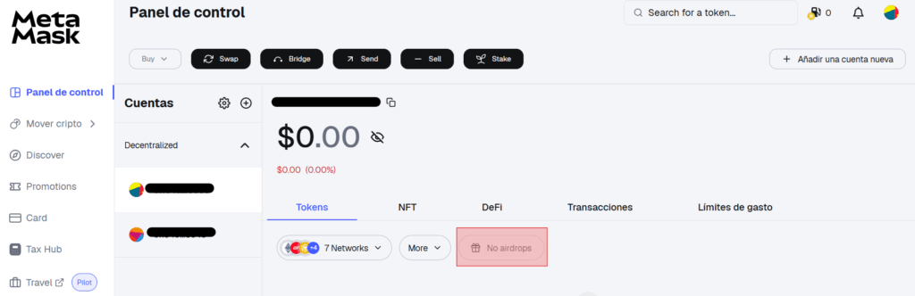 Metamk portfolio interface.