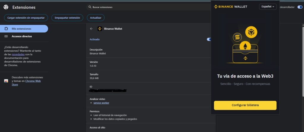 Binance Wallet Extension in Chrome