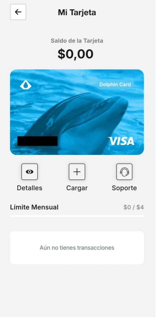 Aqua screenshot showing the Dolphin Card.